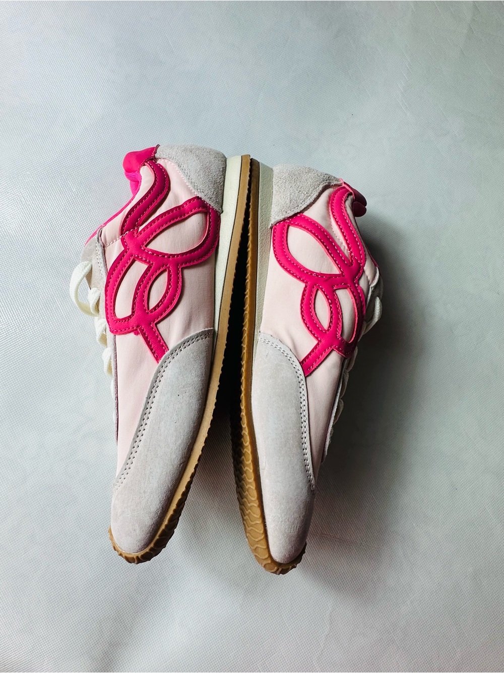 Women’s Pink Cream Lace-Up Fashion Sneakers - Picture 10 of 13